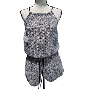 Old Navy Size S Black & White Patterned Halter Romper Shorts, Exc. Used Cond.